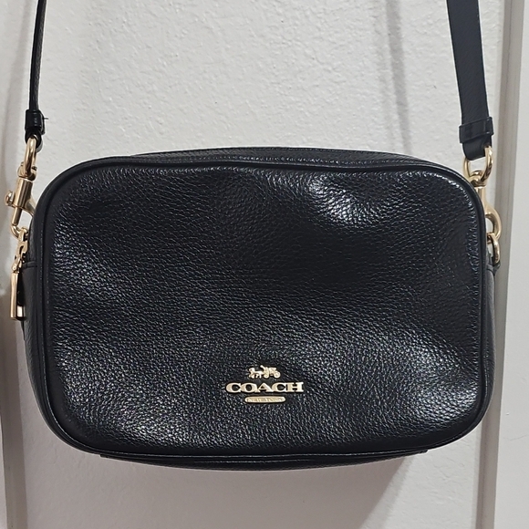 Coach Black Leather Crossbody Bag with Gold Hardware - Picture 1 of 7